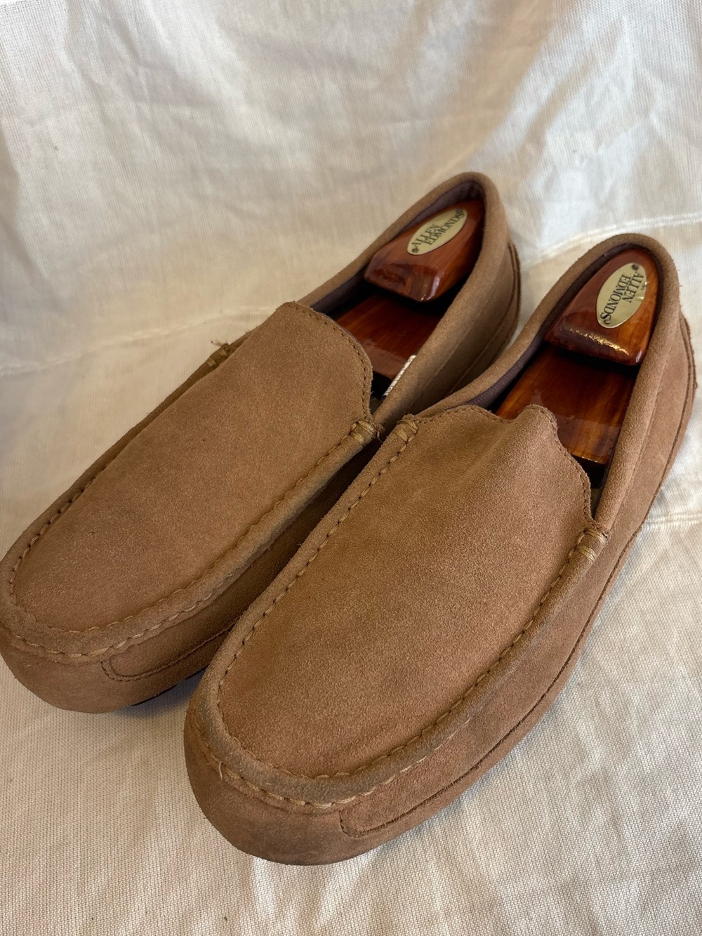 UGG Alder UGG pure Slip on Tan Suede Moccasin Wool Slippers 1003419 Mens Size 12
